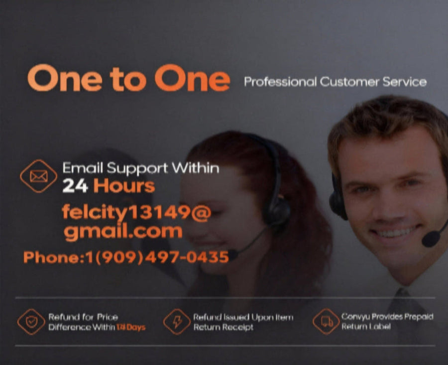 One to One professional customer service advertisement with contact information and a smiling customer representative.